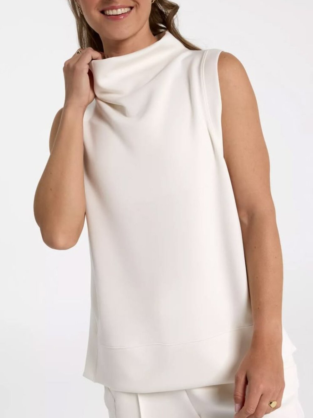 CALIA Women's Sandwash Sleeveless Pullover in Cloud Cover White Size Medium